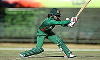 Nigar Sultana Joty of Bangladesh plays a shot