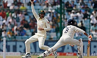 Australia's Peter Handscomb appeals for the wicket of India's Ravindra Jadeja