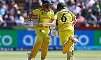 Australia's Alyssa Healy and Beth Mooney in action