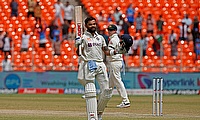 India's Virat Kohli celebrates after reaching his century