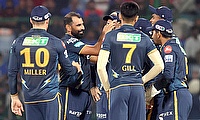 Gujarat Titans celebrate a wicket