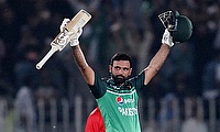 Fakhar Zaman celebrates his century