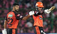SRH's Abhishek Sharma celebrates his half-century