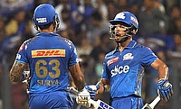 Suryakumar Yadav and Vishnu Vinod celebrate