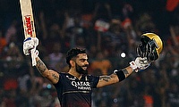 Virat Kohli celebrates his century