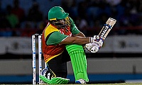 Azam Khan of Guyana Amazon Warriors hits 6 during