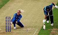 England's Sarah Glenn in action