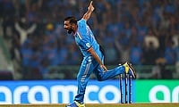 India's Mohammed Shami celebrates
