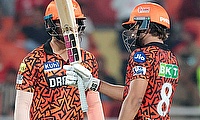 Sunrisers Hyderabad's Nitish Kumar Reddy celebrates his half-century