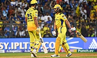 Chennai Super Kings' MS Dhoni and Shivam Dube during the IPL