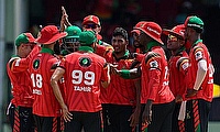 Guyana Amazon Warriors celebrate a wicket