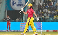 UP Warriorz' Georgia Voll celebrates after scoring a half-century during
