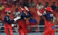 Royal Challengers Bengaluru's Krunal Pandya celebrates