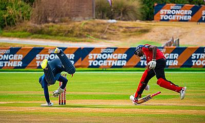 Action from the European Cricket Championship 2022