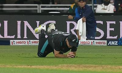 Tim Southee catches Ishan Kishan alt=