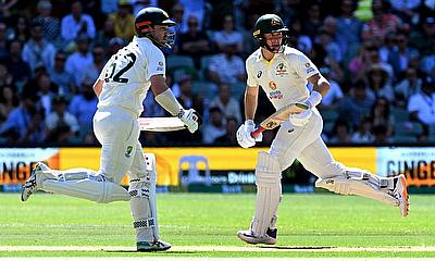 Australia's Travis Head (L) and Marnus Labuschagne (R)