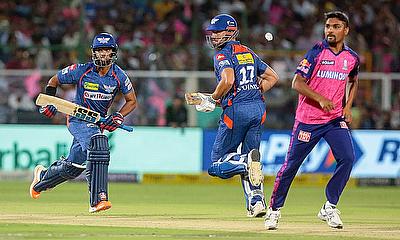 Lucknow Super Giants' Nicholas Pooran and Marcus Stoinis