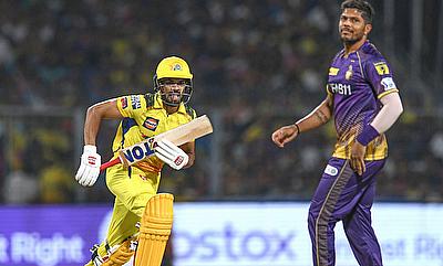 CSK batsman Ruturaj Gaikwad running between the wicket alt=