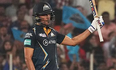 Shubman Gill celebrates his half century alt=