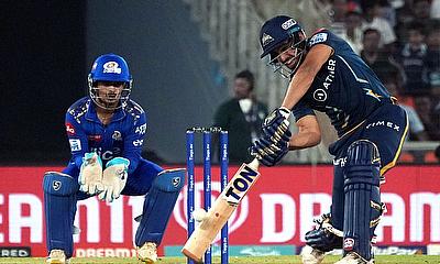 Abhinav Manohar in action for Gujarat Titans alt=