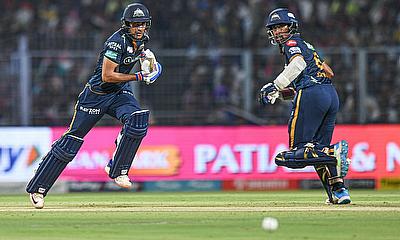 GT's Wriddhiman Saha and Shubman Gill running between the wickets