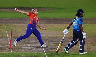 England's Danielle Gibson in action alt=