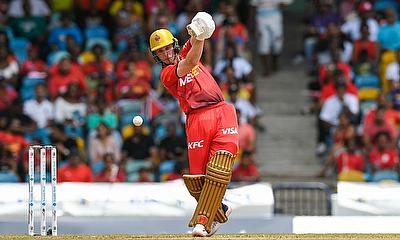 Lorcan Tucker of Trinbago Knight Riders hits 4 alt=