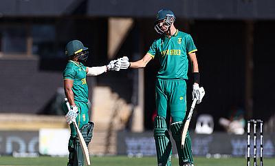 South Africa's Temba Bavuma and Marco Jansen during the match alt=
