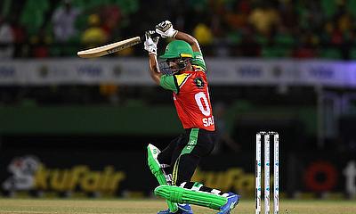 Saim Ayub of Guyana Amazon Warriors bats