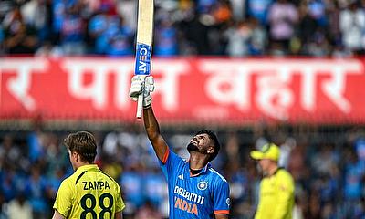 Shreyas Iyer celebrates