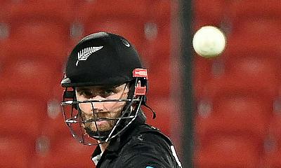 In the runs New Zealand's Kane Williamson plays a shot on Friday