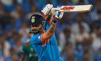 India's Virat Kohli on his way to a century alt=