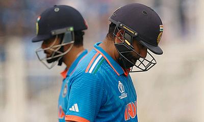 India's Rohit Sharma walks after losing his wicket, caught by South Africa's Temba Bavuma off the bowling of Kagiso Rabada alt=