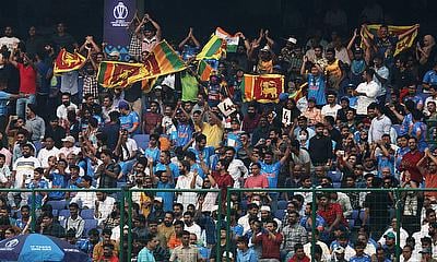 Fans in the stands during the match alt=
