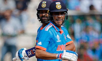 India's Shubman Gill and Rohit Sharma in action alt=