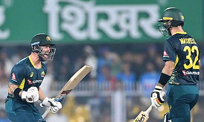 Matthew Wade and Glenn Maxwell celebrate
