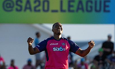 Lungi Ngidi celebrates a wicket