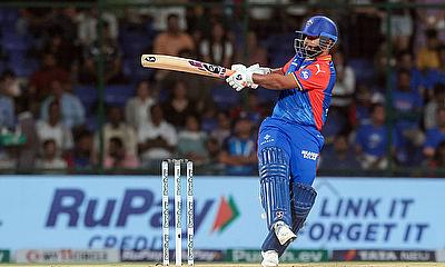 Delhi Capitals captain Rishabh Pant plays a shot during the IPL alt=
