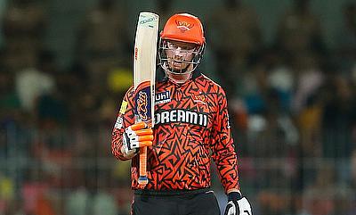 Sunrisers Hyderabad's Heinrich Klaasen celebrates his half-century during the IPL 2024 alt=