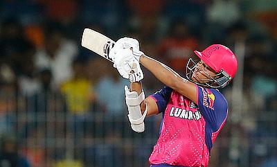 Rajasthan Royals' Yashasvi Jaiswal plays a shot alt=