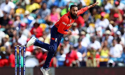 England's Adil Rashid in action