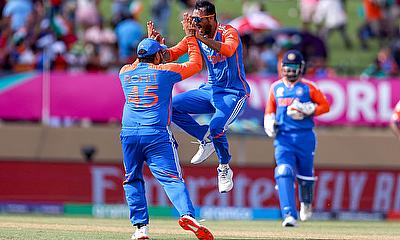 India's Axar Patel celebrates after taking the wicket of England's Jonny Bairstow alt=
