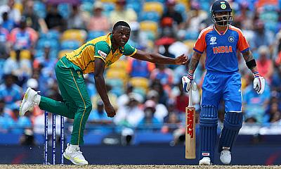 South Africa's Kagiso Rabada in action bowling alt=