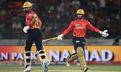 Punjab Kings' Nehal Wadhera and Shreyas Iyer in action as they run between the wickets alt=