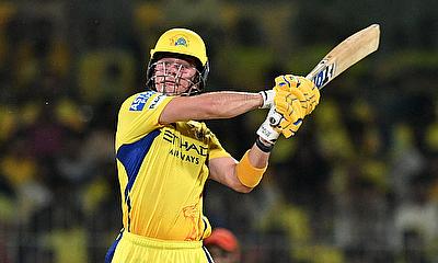 Chennai Super Kings' Dewald Brevis in action alt=
