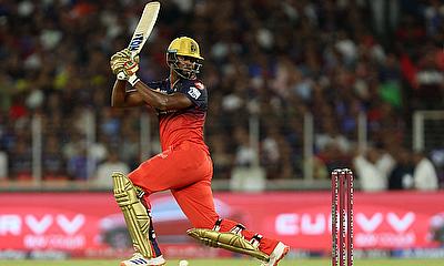 Royal Challengers Bengaluru's Romario Shepherd in action alt=