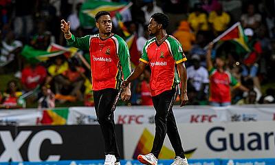 Shimron Hetmyer (L) and Keemo Paul (R) of Guyana Amazon Warriors