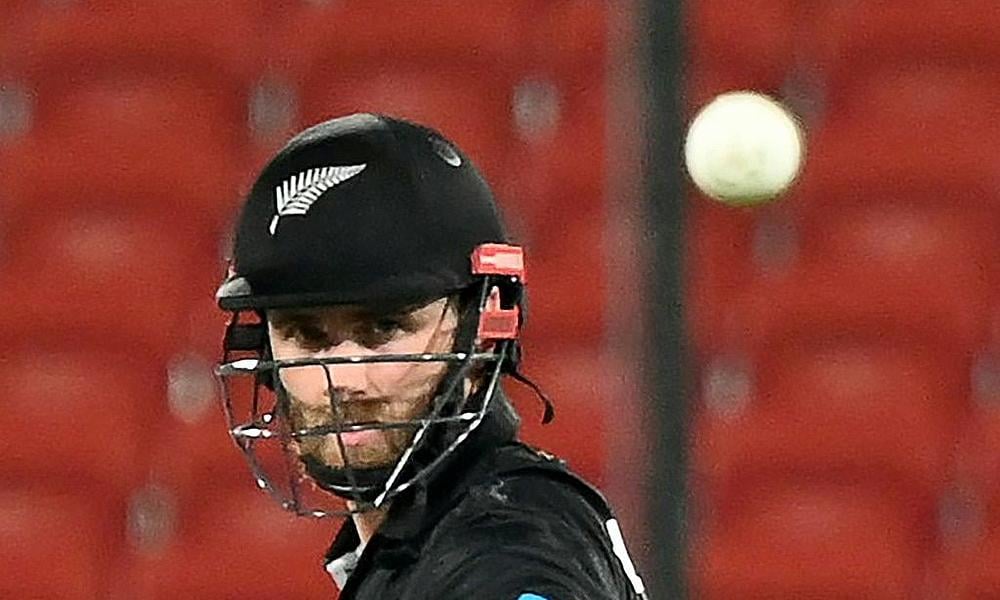 In the runs New Zealand's Kane Williamson plays a shot on Friday