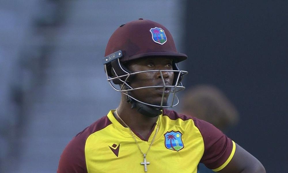 Sherfane Rutherford in action for West Indies