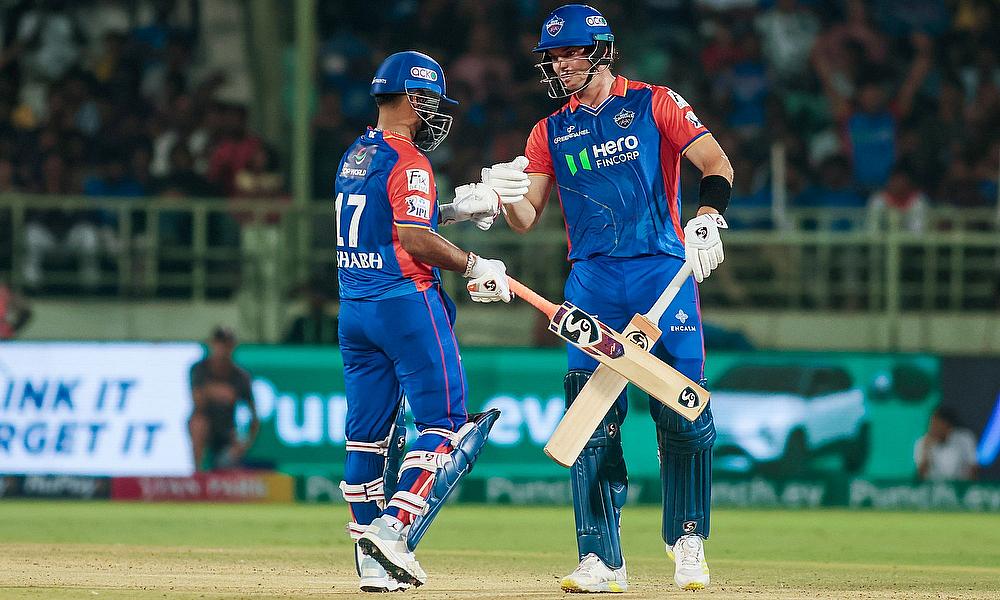 Delhi Capitals' Tristan Stubbs and captain Rishabh Pant